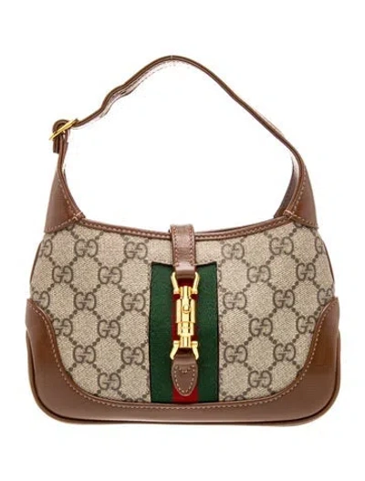 Pre-owned Gucci Gg Supreme Jackie 1961 Small In Neutral