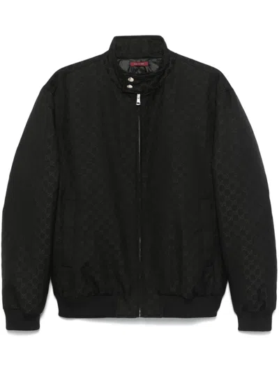 Gucci Gg Supreme-jacquard Bomber Jacket In 黑色