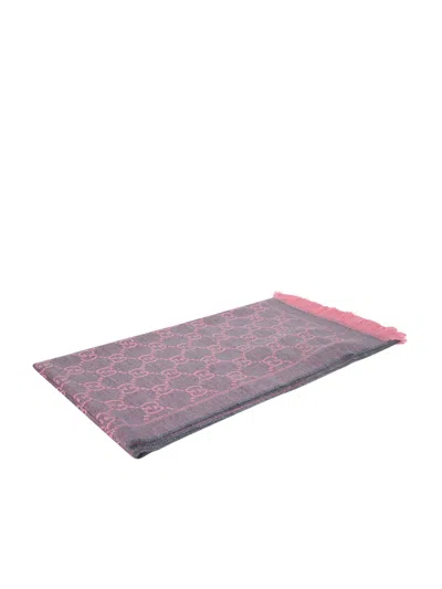 Gucci Gg Wool Scarf In Pink