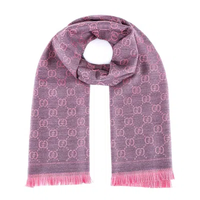 Gucci Gg Wool Scarf In Pink