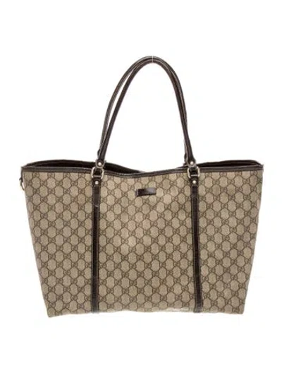 Pre-owned Gucci Gg Supreme Joy Large In Brown