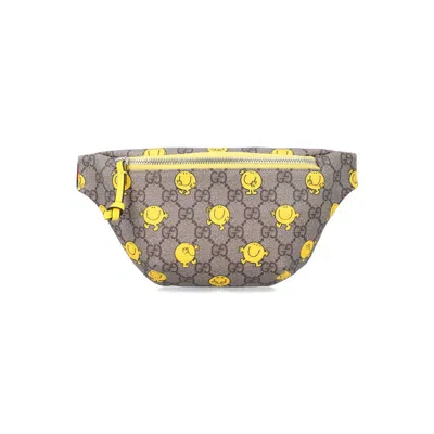 Gucci Gg Supreme Kids Mr. Men Belt Bag Beige Polyurethane In Multi