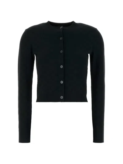 Gucci Gg Supreme Knit Cardigan In Black