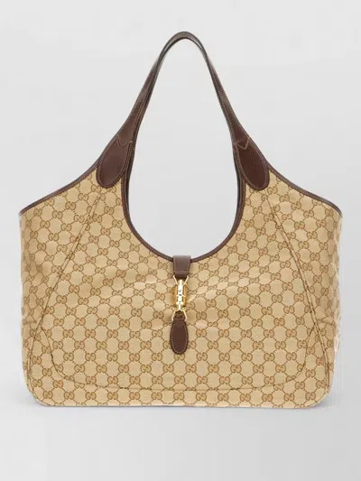 Gucci Gg Supreme Large Mercato Tote Bag In Brown