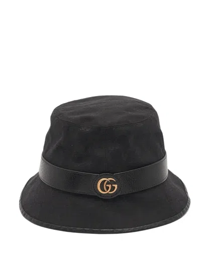 Pre-owned Gucci Gg Supreme Leather Bucket Hat