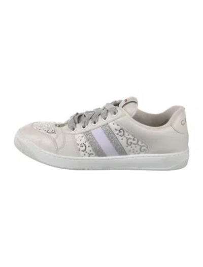 Pre-owned Gucci Gg Supreme Leather Sneakers In Neutral