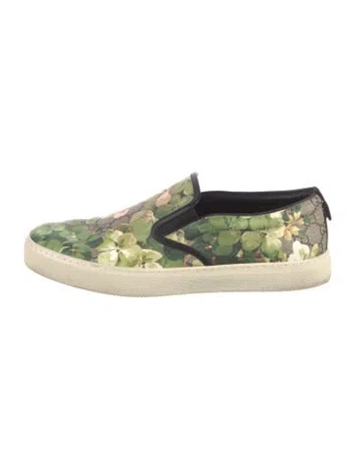Pre-owned Gucci Gg Supreme Leather Trim Embellishment Sneakers In Neutral