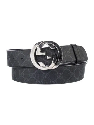 Pre-owned Gucci Gg Supreme Leather Waist Belt In Multi