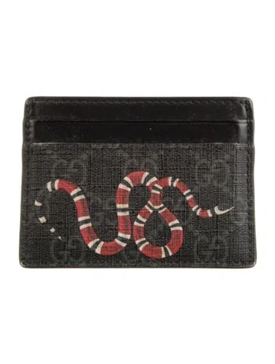 Pre-owned Gucci Gg Supreme Leather Wallet In Black