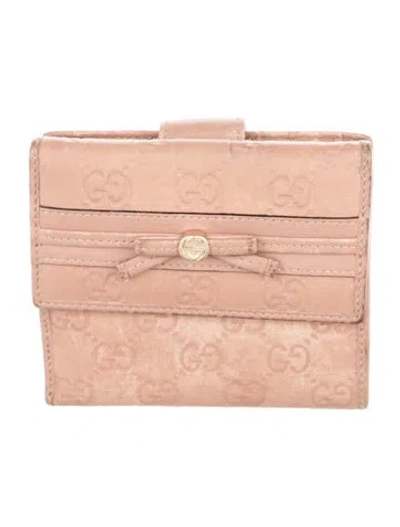 Pre-owned Gucci Gg Supreme Leather Wallet In Neutral