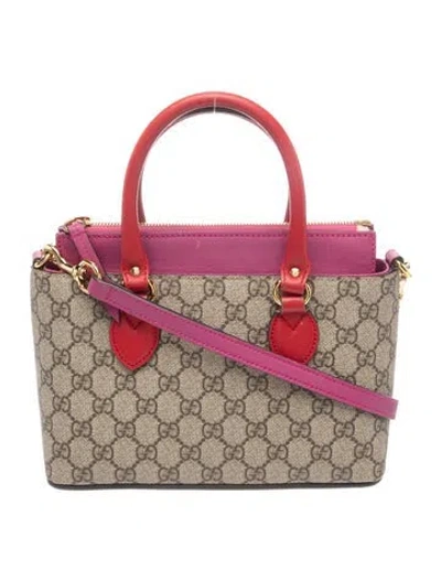 Pre-owned Gucci Gg Supreme Linea A Small In Neutral
