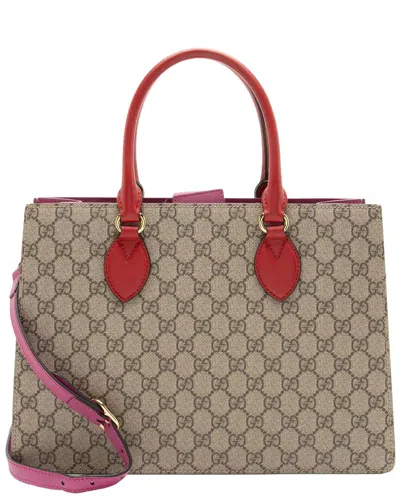 Pre-owned Gucci Gg Supreme Linea A Small Tote (authentic Pre-loved) In Black