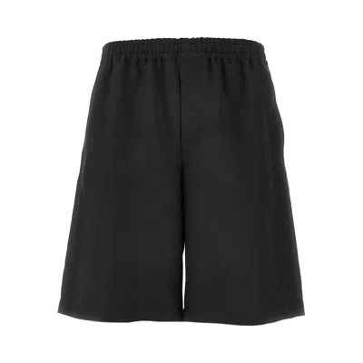 Gucci Gg Supreme Linen-blend Shorts In Black
