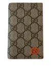 Gucci Orange Interior Gg Long Card Case In Neutral