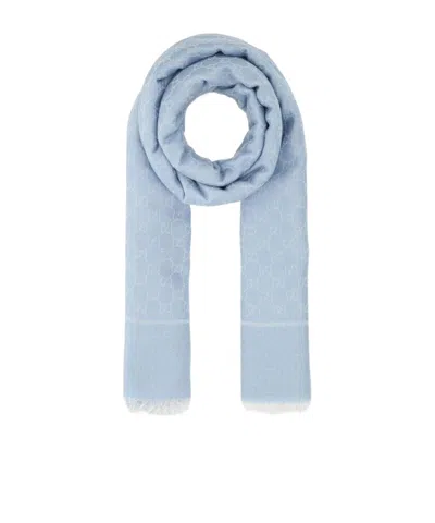 Gucci Gg Supreme Logo Scarf In Blue
