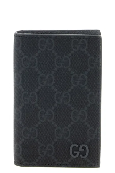 Gucci Gg Supreme Long Card Case In Schwarz