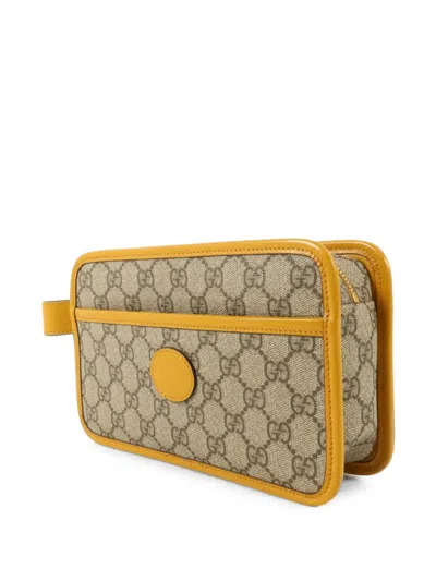 Pre-owned Gucci Gg Supreme Make Up Bag In Neutrals