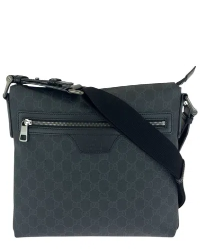 Gucci Gg Supreme Messenger Bag (authentic Pre-loved) In Black