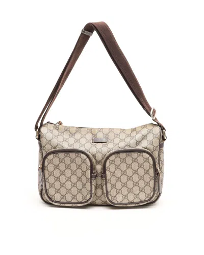 Gucci Gg Supreme Messenger Bag In Brown