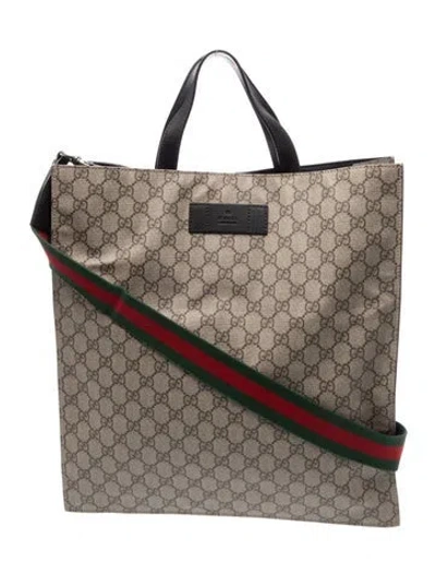 Pre-owned Gucci Gg Supreme Messenger Bag In Brown