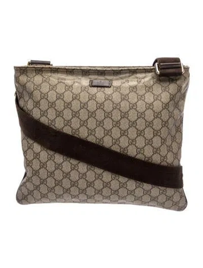 Pre-owned Gucci Gg Supreme Messenger Bag In Brown