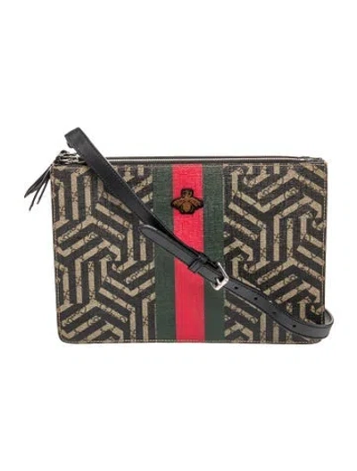 Pre-owned Gucci Gg Supreme Messenger Bag In Brown
