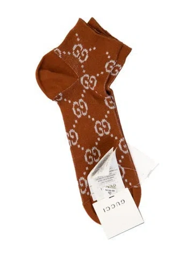 Pre-owned Gucci Gg Supreme Metallic Socks W/tags