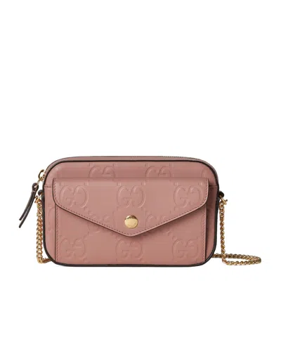 Gucci Gg Supreme Mini Crossbody Bag In Nude