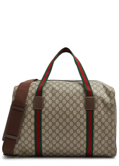 Gucci Gg Supreme Monogrammed Holdall In Brown