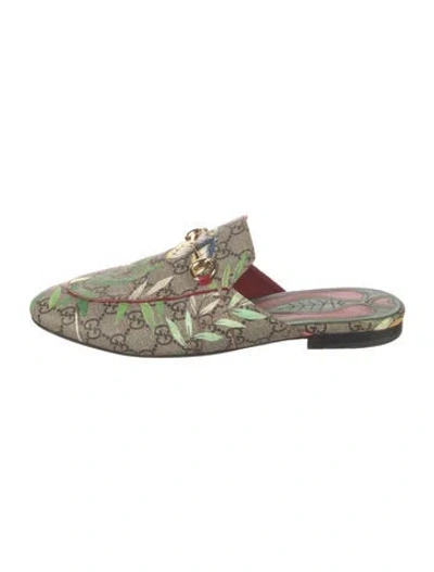 Pre-owned Gucci Gg Supreme Mules In Neutral
