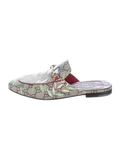 Pre-owned Gucci Gg Supreme Mules In Neutral