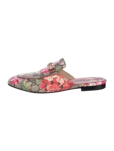 Pre-owned Gucci Gg Supreme Mules In Pink
