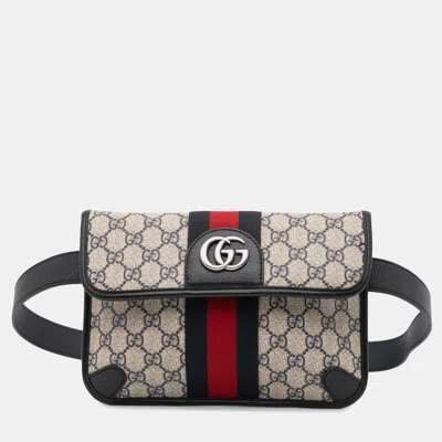 Pre-owned Gucci Gg Supreme Ophidia Belt Bag In Brown