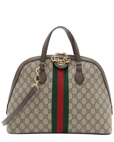 Pre-owned Gucci Gg Supreme Ophidia Dome Satchel (authentic Pre-loved)