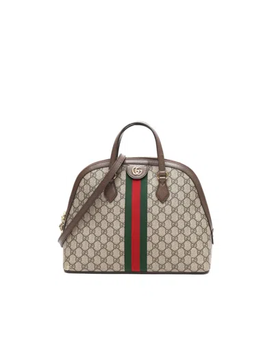 Pre-owned Gucci Gg Supreme Ophidia Dome Top Handle Bag In Beige