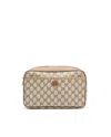 Gucci Gg Supreme Ophidia Pouch In Brown