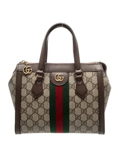 Pre-owned Gucci Gg Supreme Ophidia Small In Brown