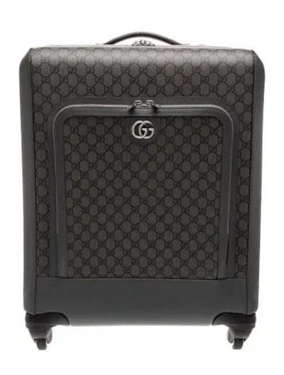 Pre-owned Gucci Gg Supreme Ophidia Small Cabin Trolley In Grey