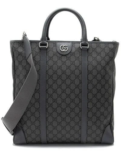 Gucci Gg Supreme Ophidia Vertical Medium Tote (authentic Pre-loved) In Black
