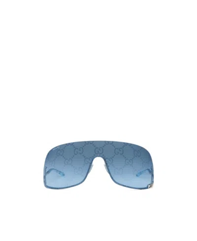 Gucci Gg Supreme Oversize-frame Sunglasses In Blue