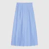 Gucci Gg Supreme Oxford Cotton Skirt In Blue