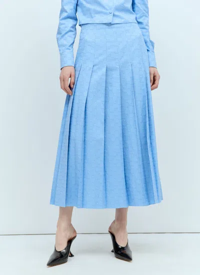 Gucci Gg Supreme Oxford Skirt In Blue