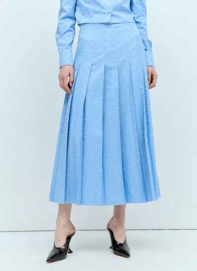 Gucci Gg Supreme Oxford Skirt In Blue