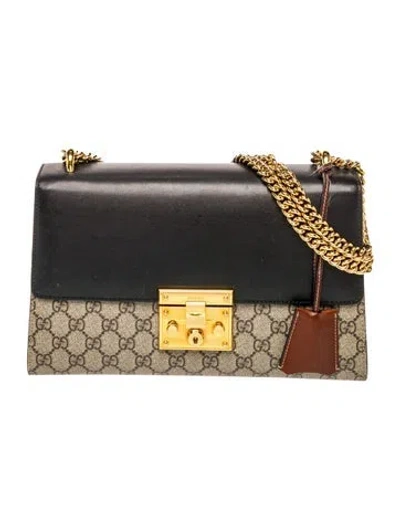 Pre-owned Gucci Gg Supreme Padlock Medium In Brown