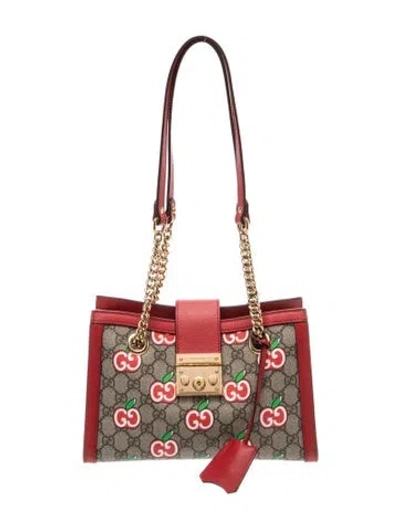 Pre-owned Gucci Gg Supreme Padlock Small In Neutral