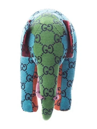 Pre-owned Gucci Gg Supreme Patchwork Elephant Plush In Multi