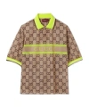Gucci Logo Tech & Mesh Polo Shirt In Multicolor