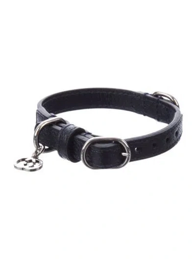 Pre-owned Gucci Gg Supreme Pet Collar W/ Tags In Blue