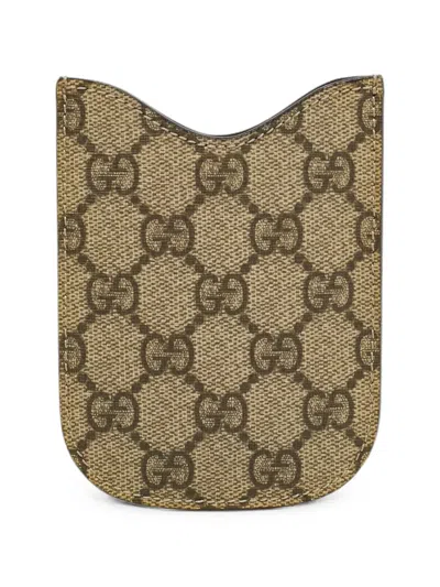Pre-owned Gucci Gg Supreme Phone Case In Neutral