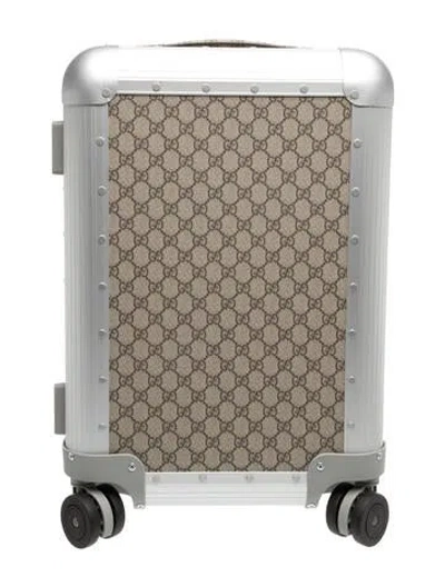 Pre-owned Gucci Gg Supreme Porter Cabin Plus Trolley In Neutrals